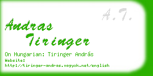 andras tiringer business card
